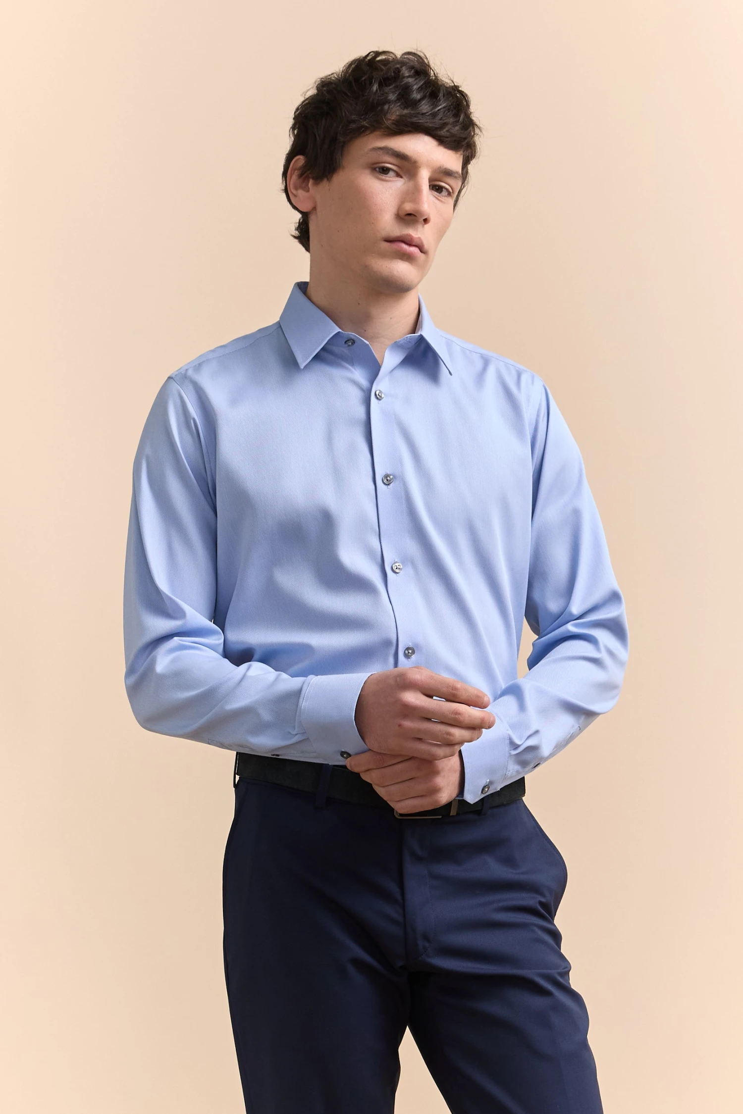 Non-iron Fitted Dobby Shirt - Image 9