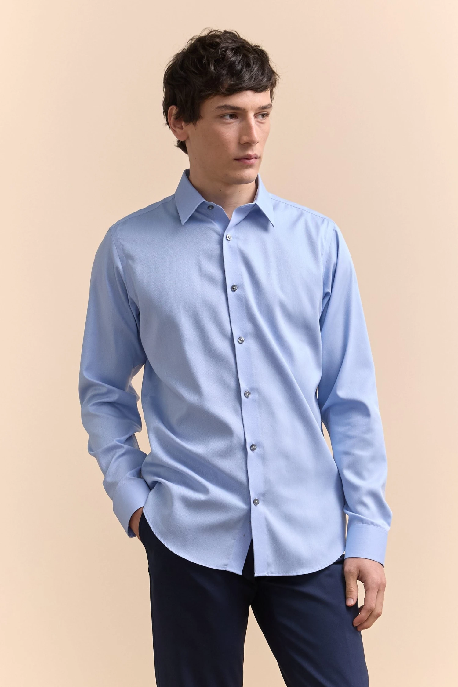 Non-iron Fitted Dobby Shirt - Image 12