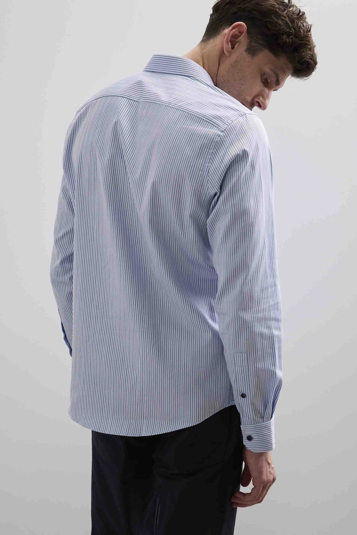Stripe Textured Fitted Shirt - Image 2