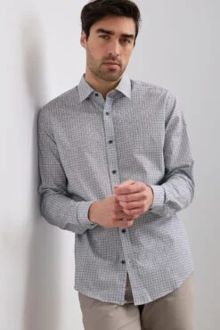 Micro Pattern Semi-fitted Shirt
