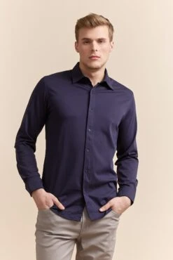 Mercerized Cotton Extra-fitted Jersey Shirt