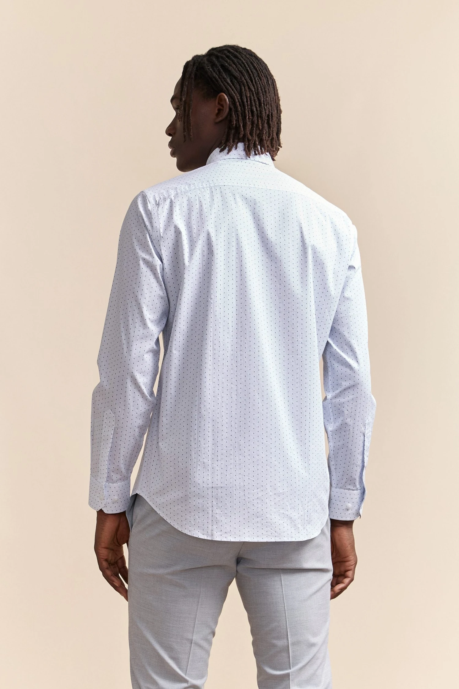 Micro Pattern Stretch Fitted Shirt - Image 2