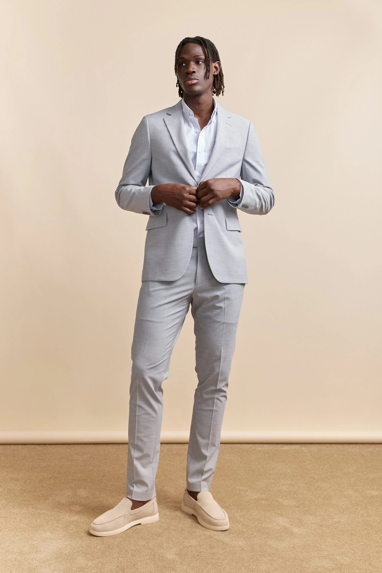 Micro Pattern Stretch Fitted Shirt - Image 4