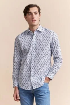 Semi-fitted Floral Print Shirt