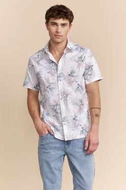 Tropical Print Semi-fitted Shirt