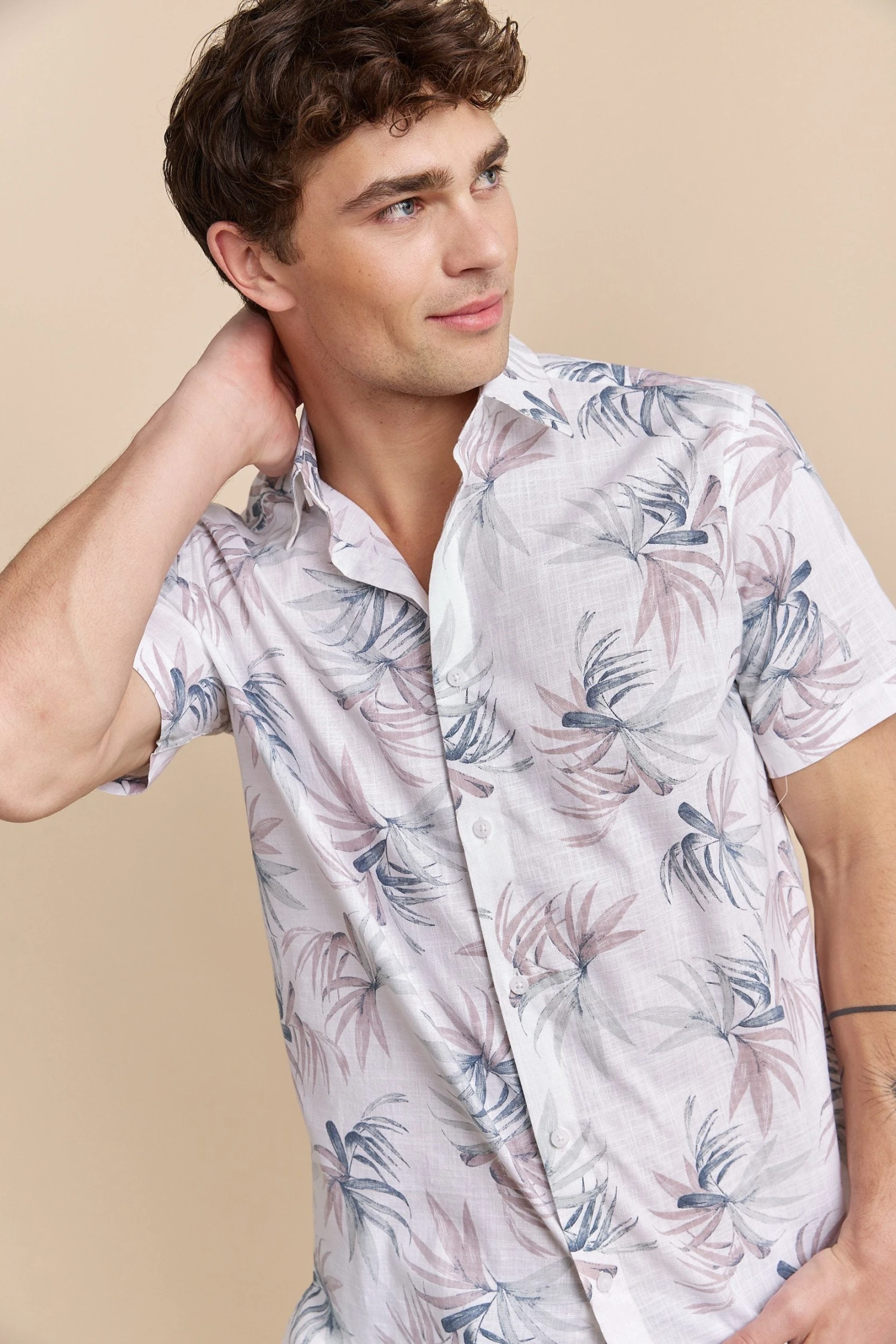 Tropical Print Semi-fitted Shirt - Image 3