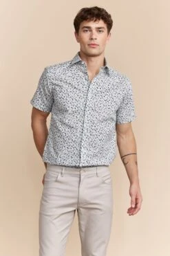 Abstract Print Semi-fitted Shirt