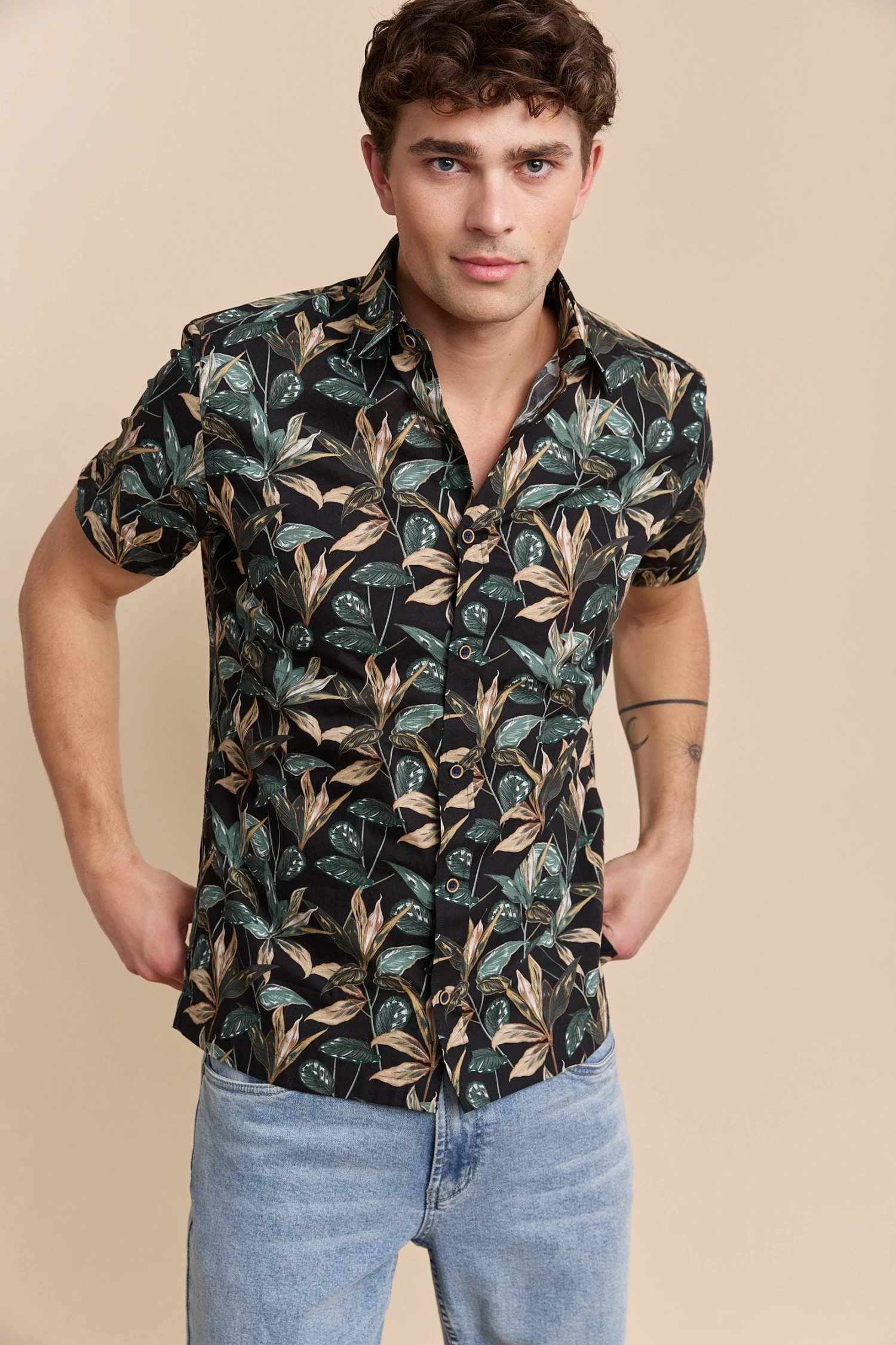 Tropical Plants Print Shirt