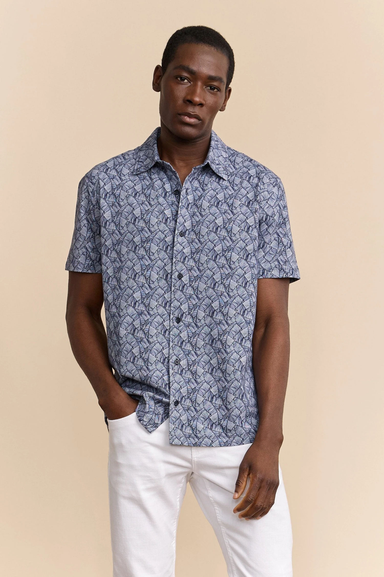 Tropical Leaves Print Shirt