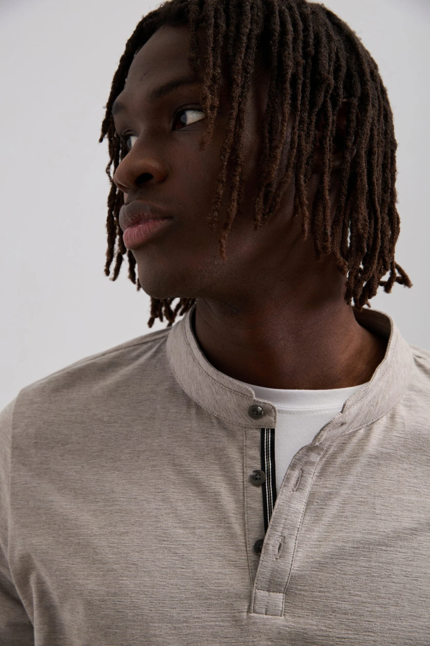 Henley T-Shirt With Neck Detail - Image 3