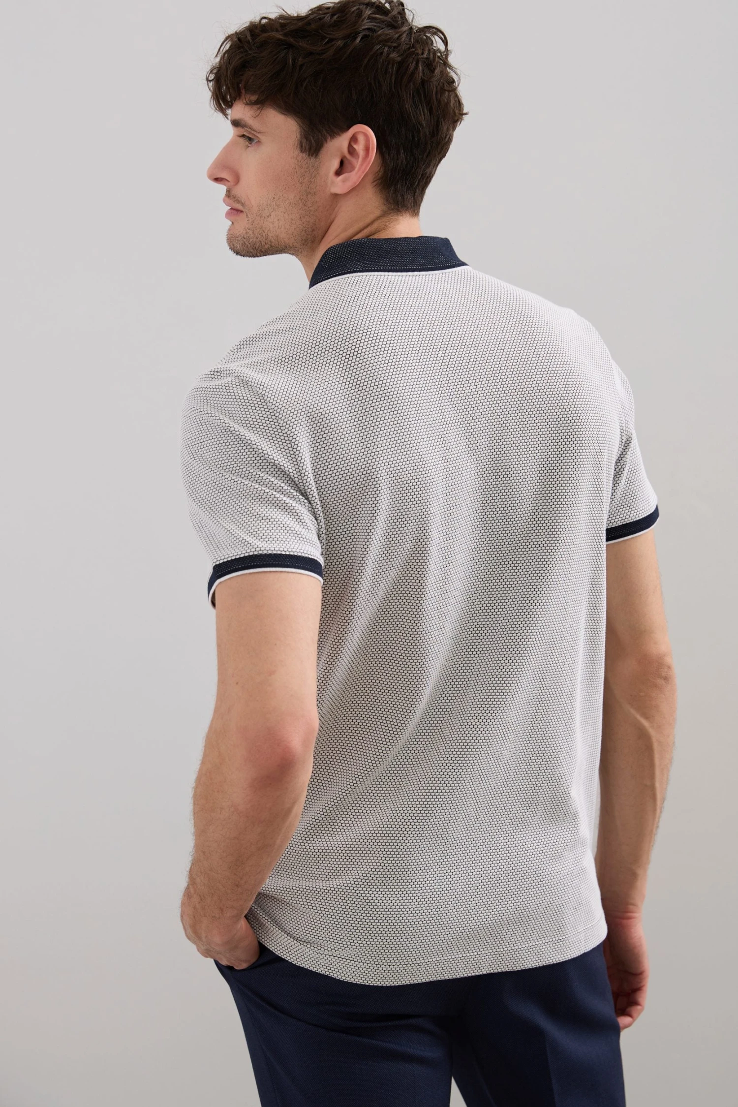 Jacquard Zipped Polo With Collar Detail - Image 3
