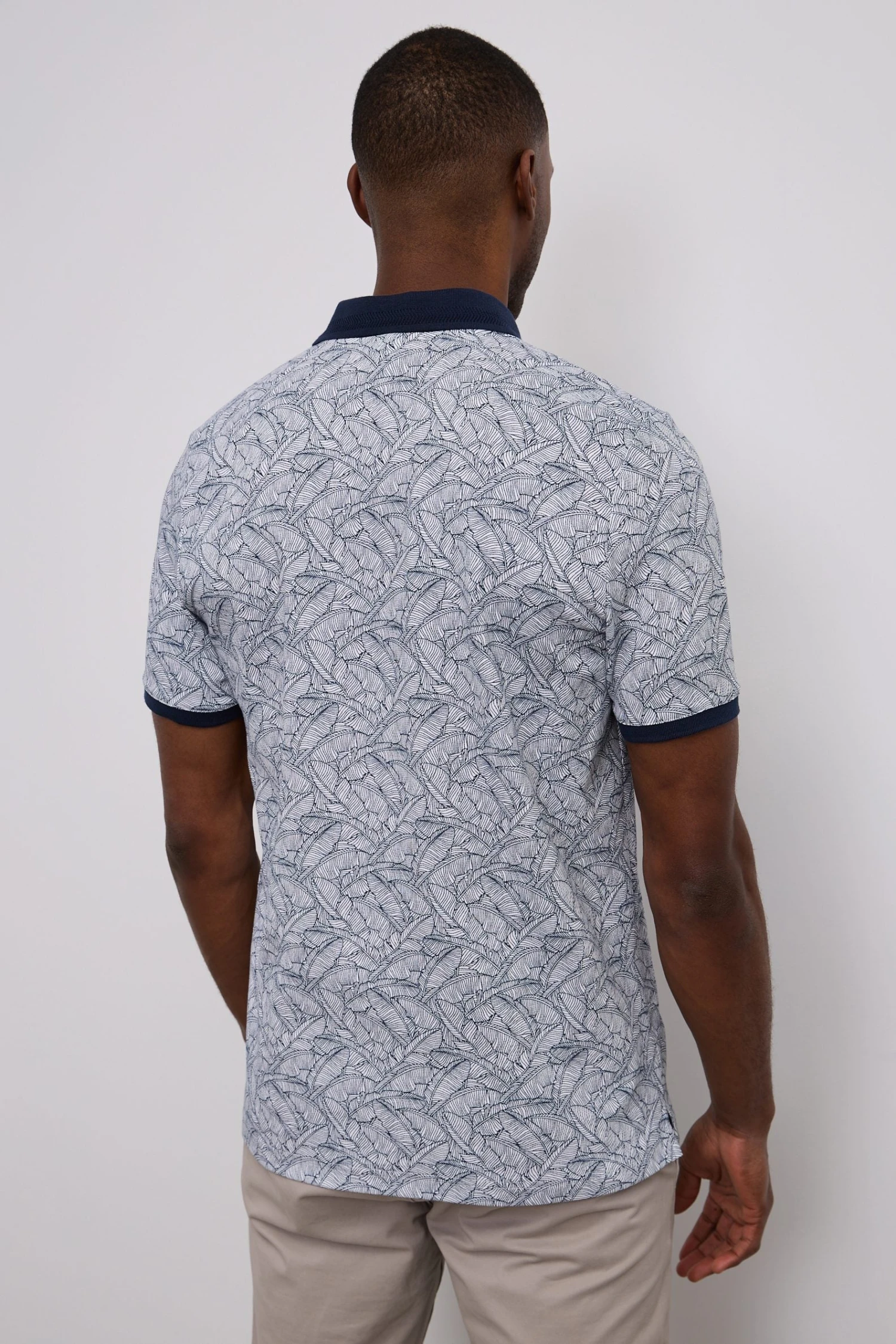 Print Polo With Collar Detail - Image 2