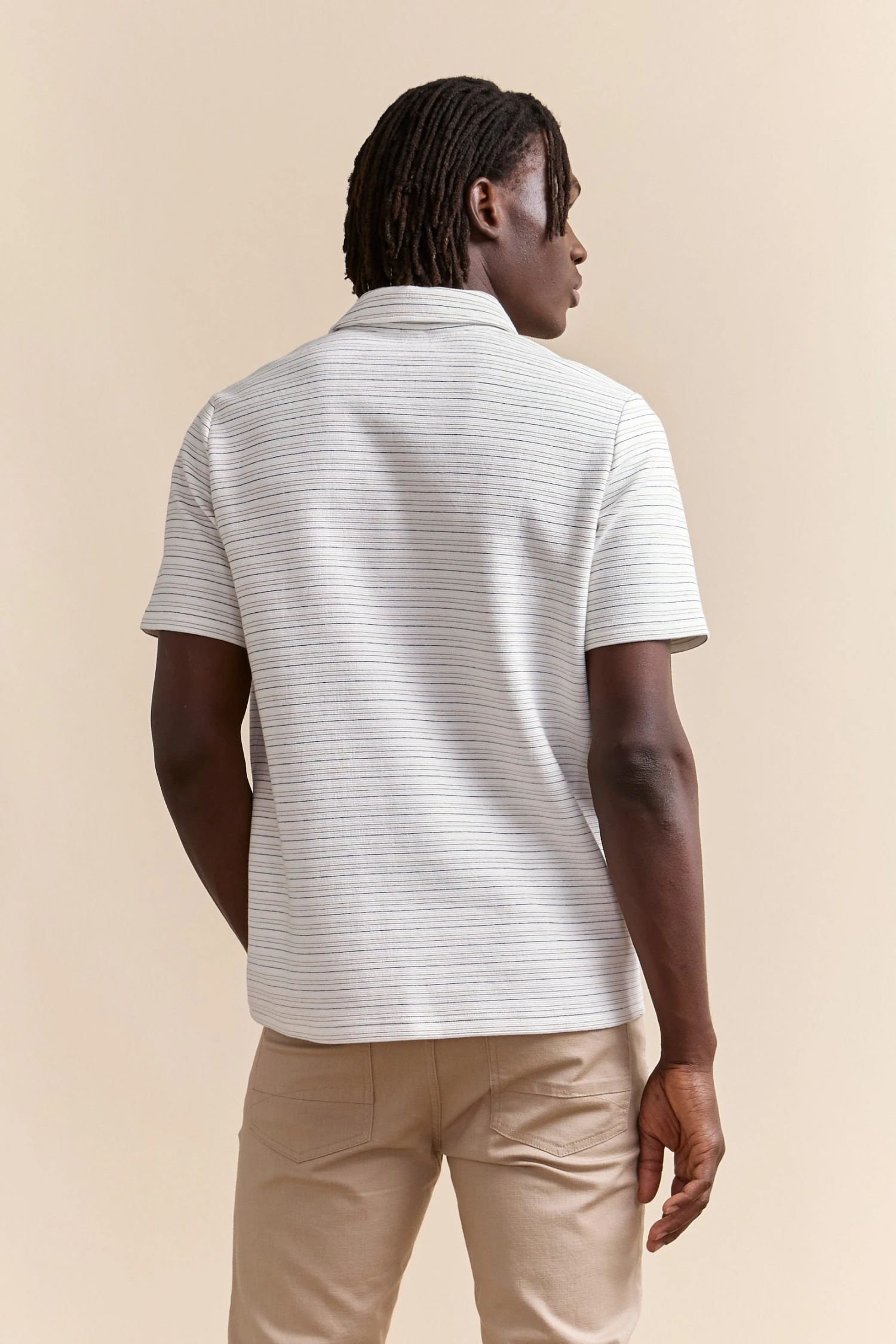 Polo With Textured Stripes - Image 2