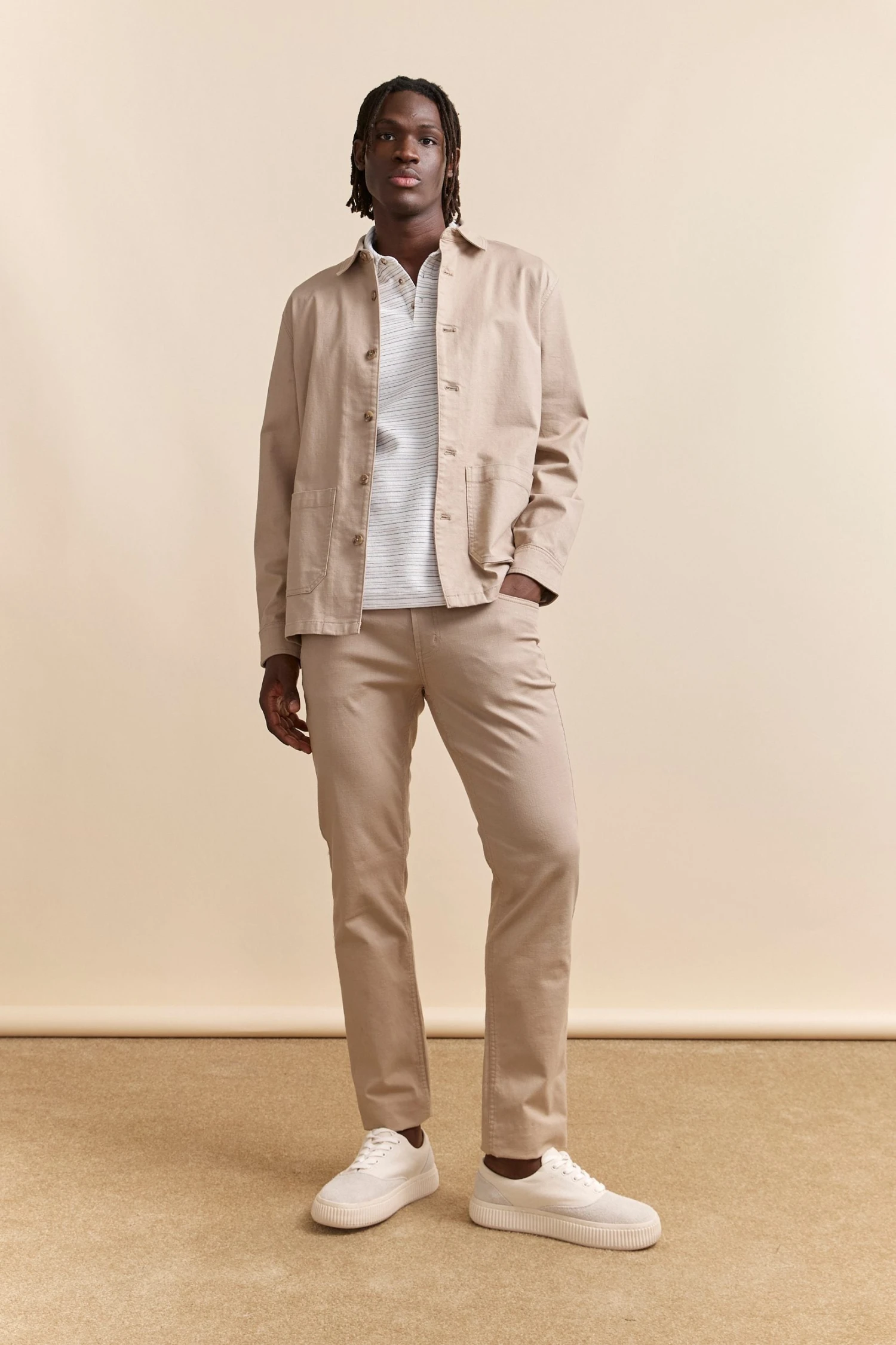 Polo With Textured Stripes - Image 4