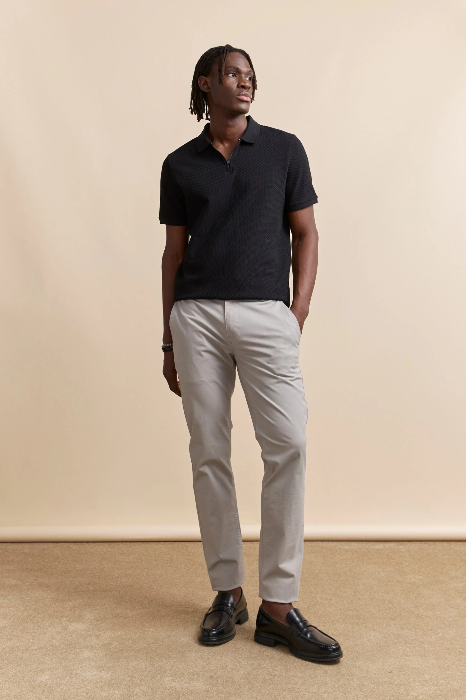 Johnny-collar Jacquard Polo - Image 4