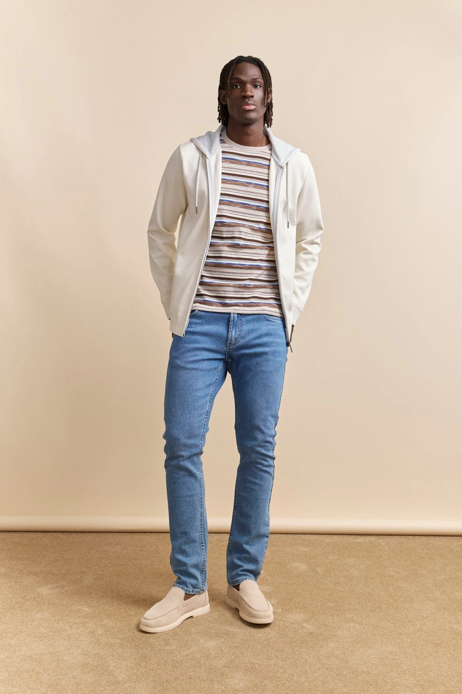 Rib Collar Striped T-shirt - Image 4