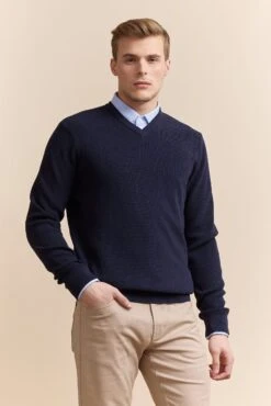 Textured V-neck Sweater