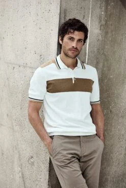 Color Block Knitted Polo