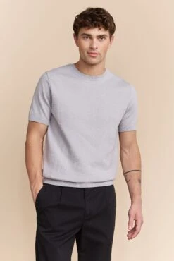 Two Tone Pointelle Knit Sweater