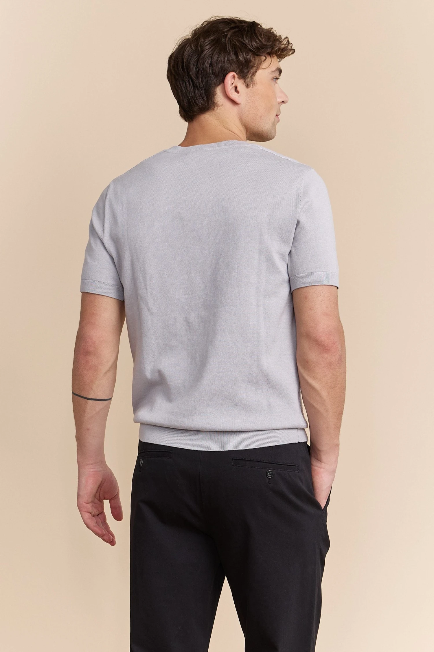 Two Tone Pointelle Knit Sweater - Image 3