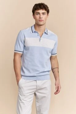 Colour Block Knit Polo