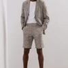 Urban Fit Linen Checked Bermuda Shorts