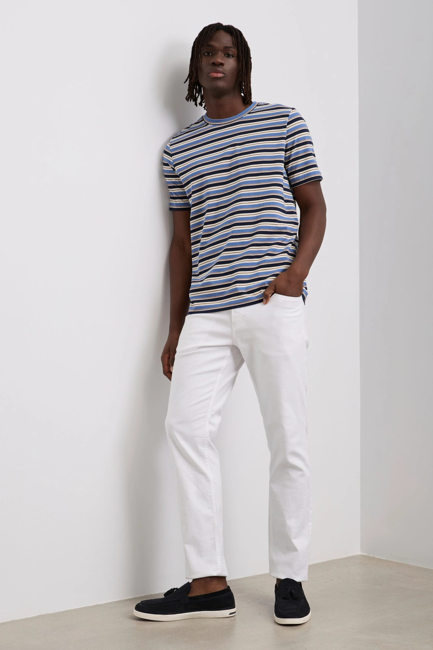 Textured Slim Fit Five Pocket Pants - Image 7