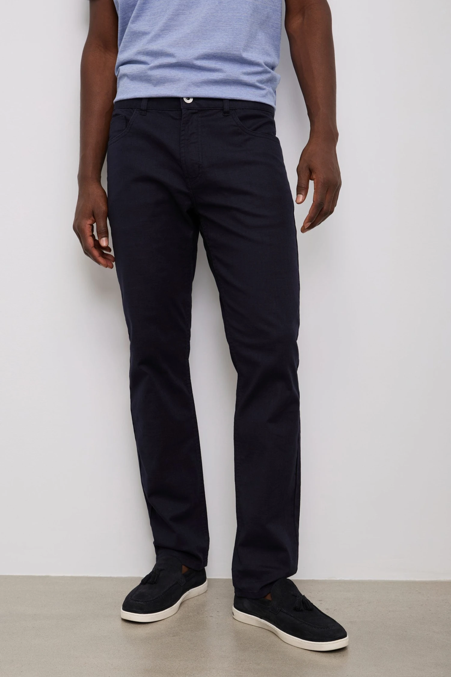 Textured Slim Fit Five Pocket Pants - Image 2