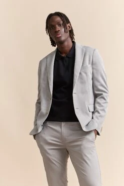 Two Tone Knit Fitted Blazer