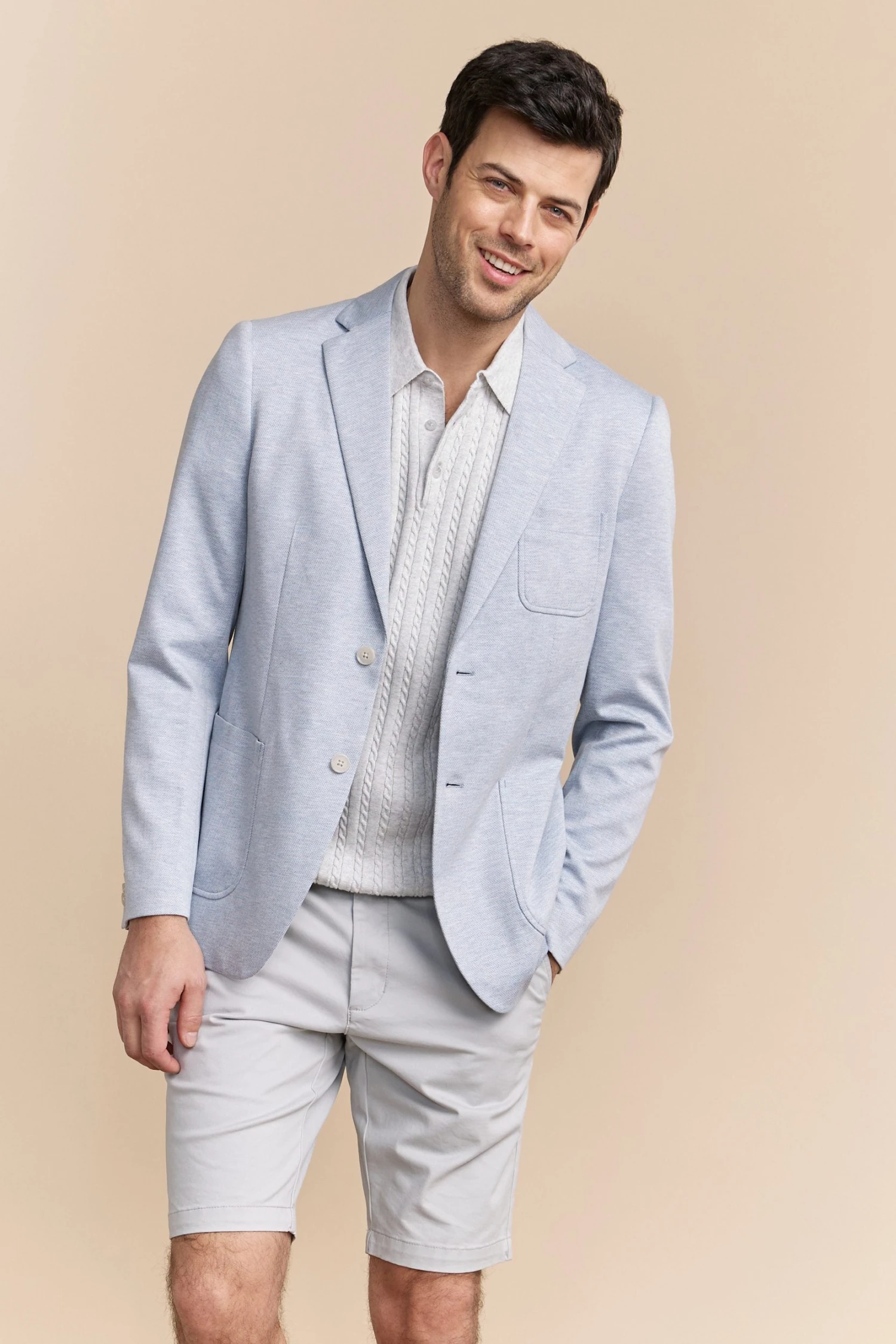 Herringbone Knit Blazer