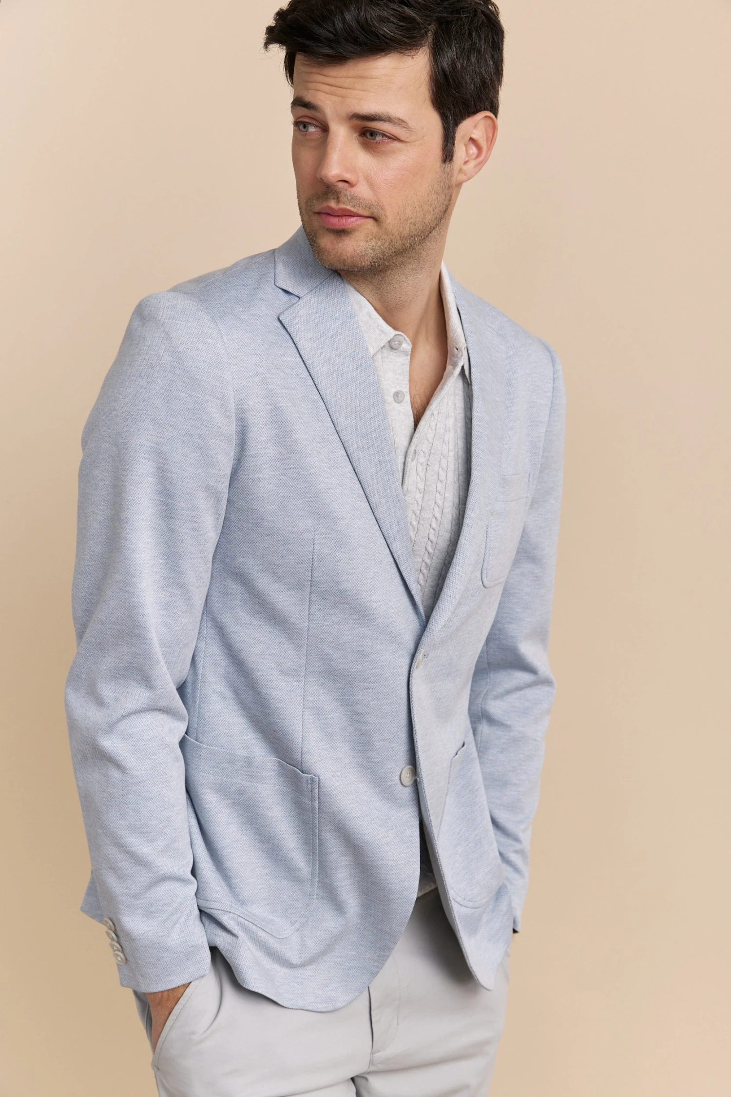 Herringbone Knit Blazer - Image 3