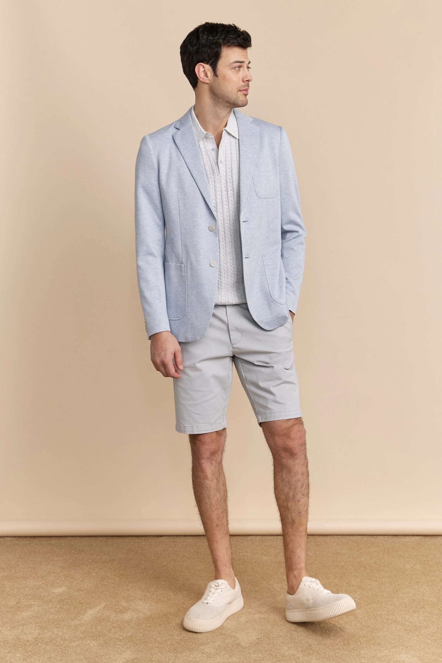 Herringbone Knit Blazer - Image 4