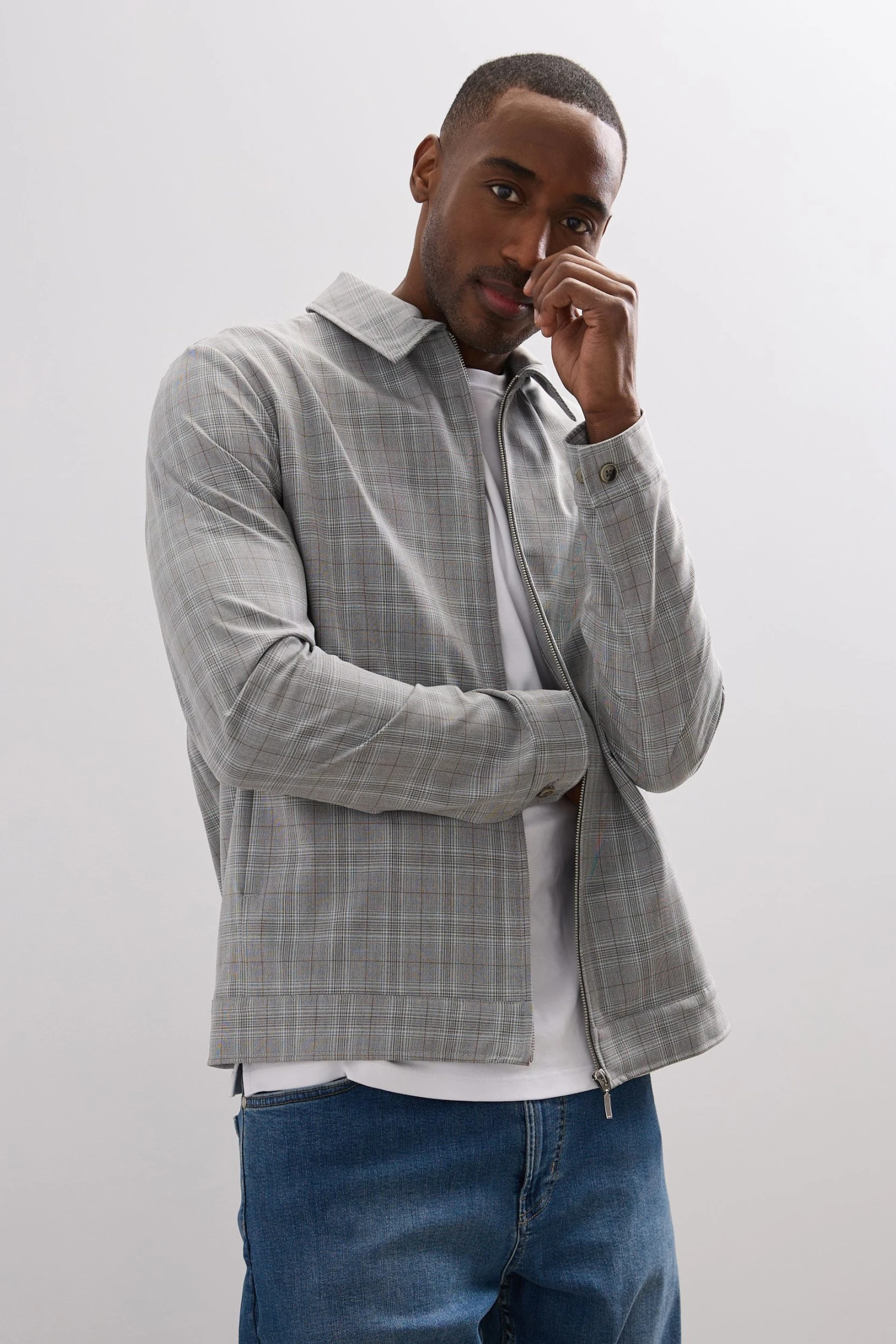 Plaid Jacket With Zip