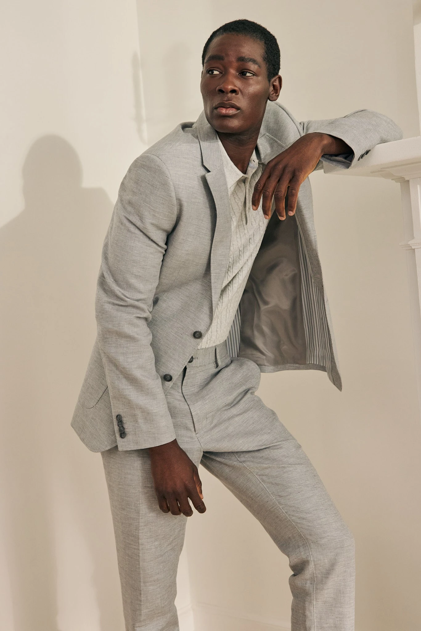Fitted Patch Pocket Linen Jacket - Image 5
